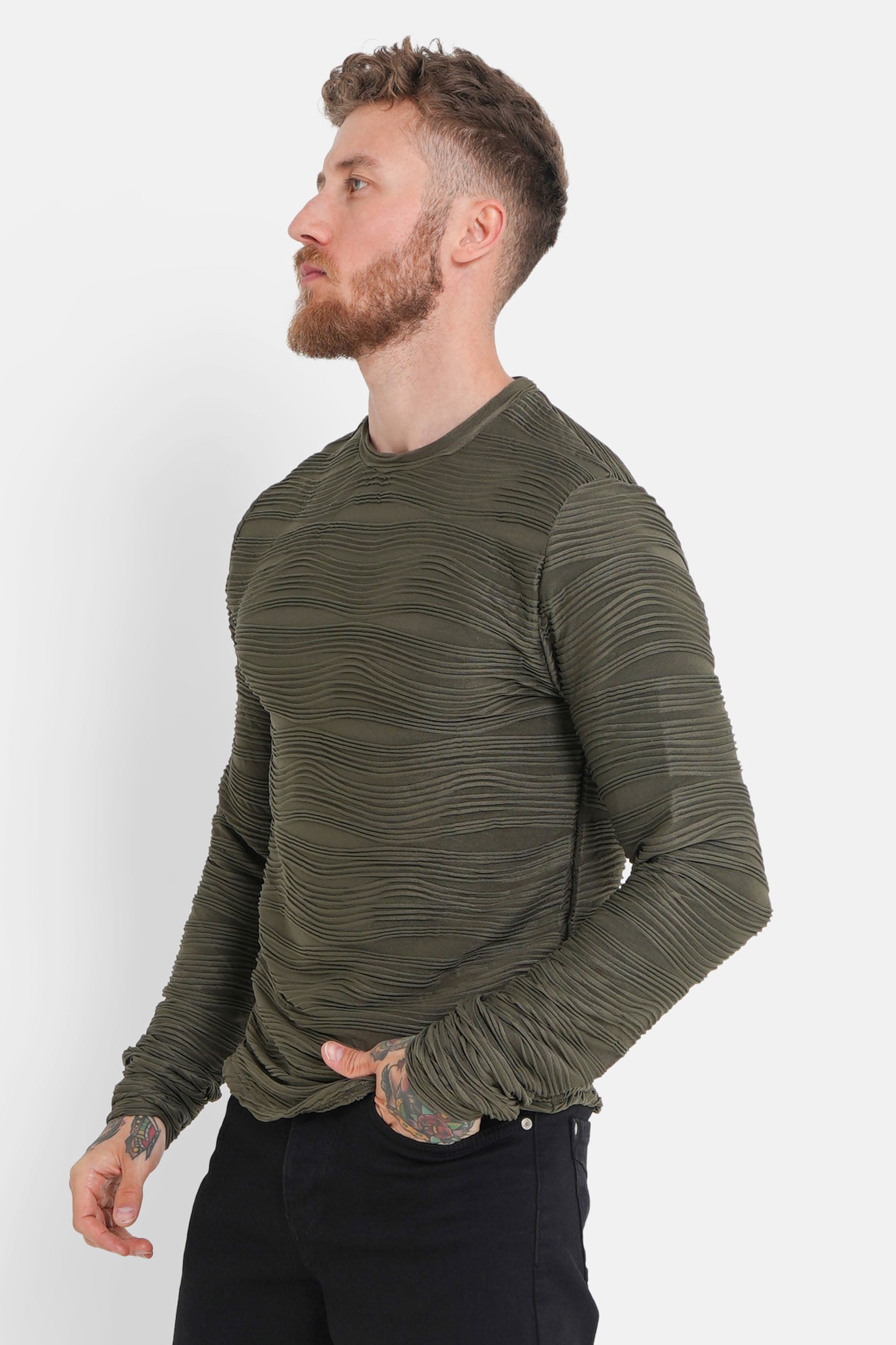 Waves Relief T-Shirt Khaki