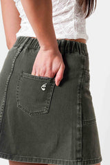 DENIM pocket mini skirt