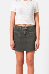 DENIM pocket mini skirt