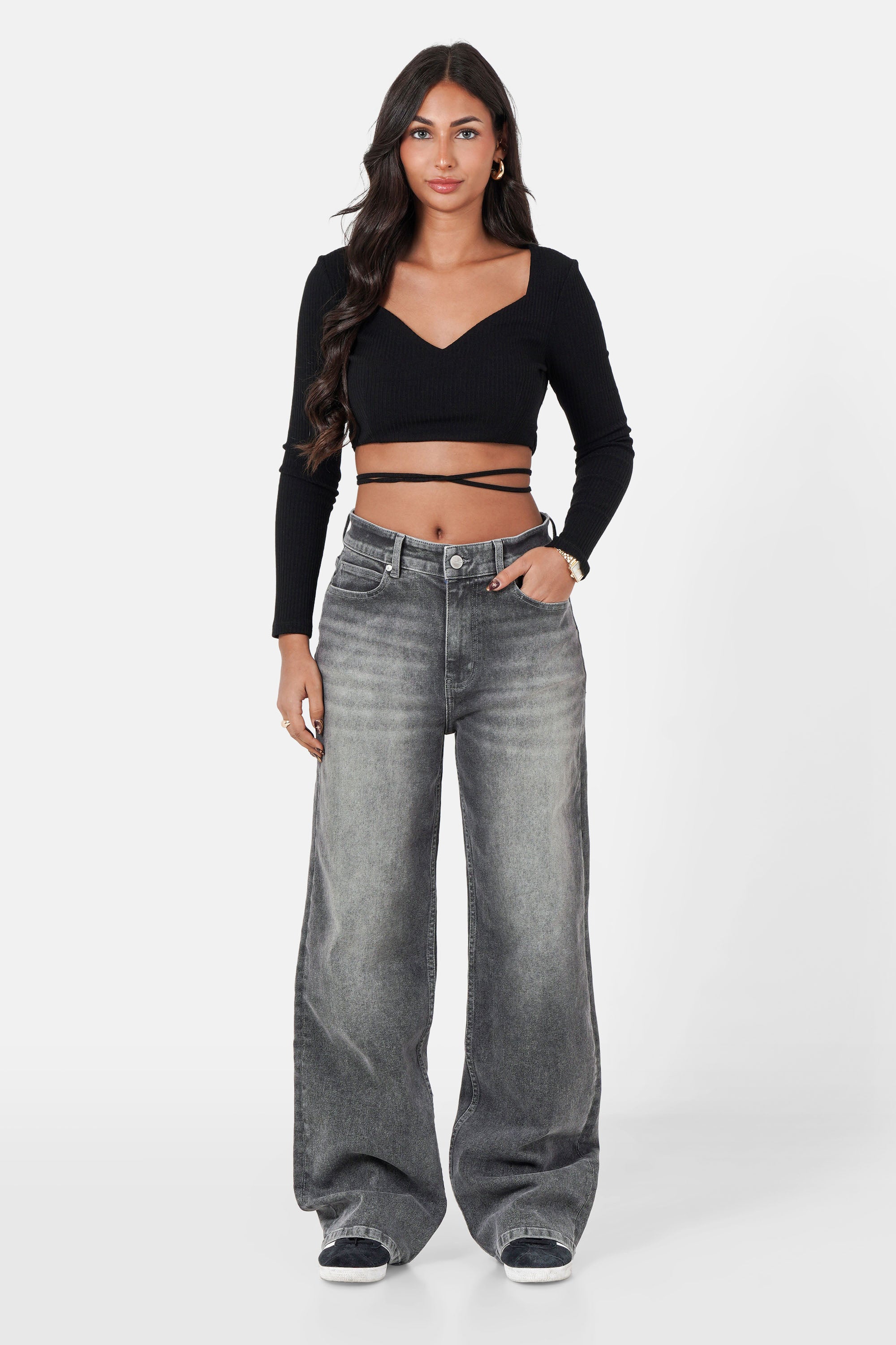 WIDE leg denim jean