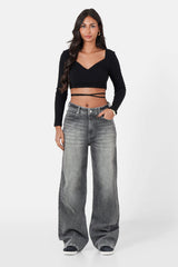 WIDE leg denim jean