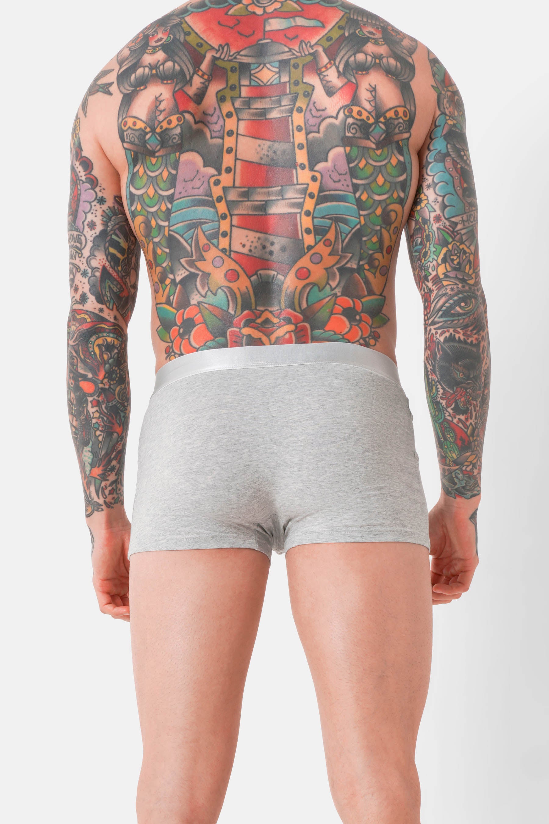 Lot 3 boxers uni texte Noir + Blanc + Gris