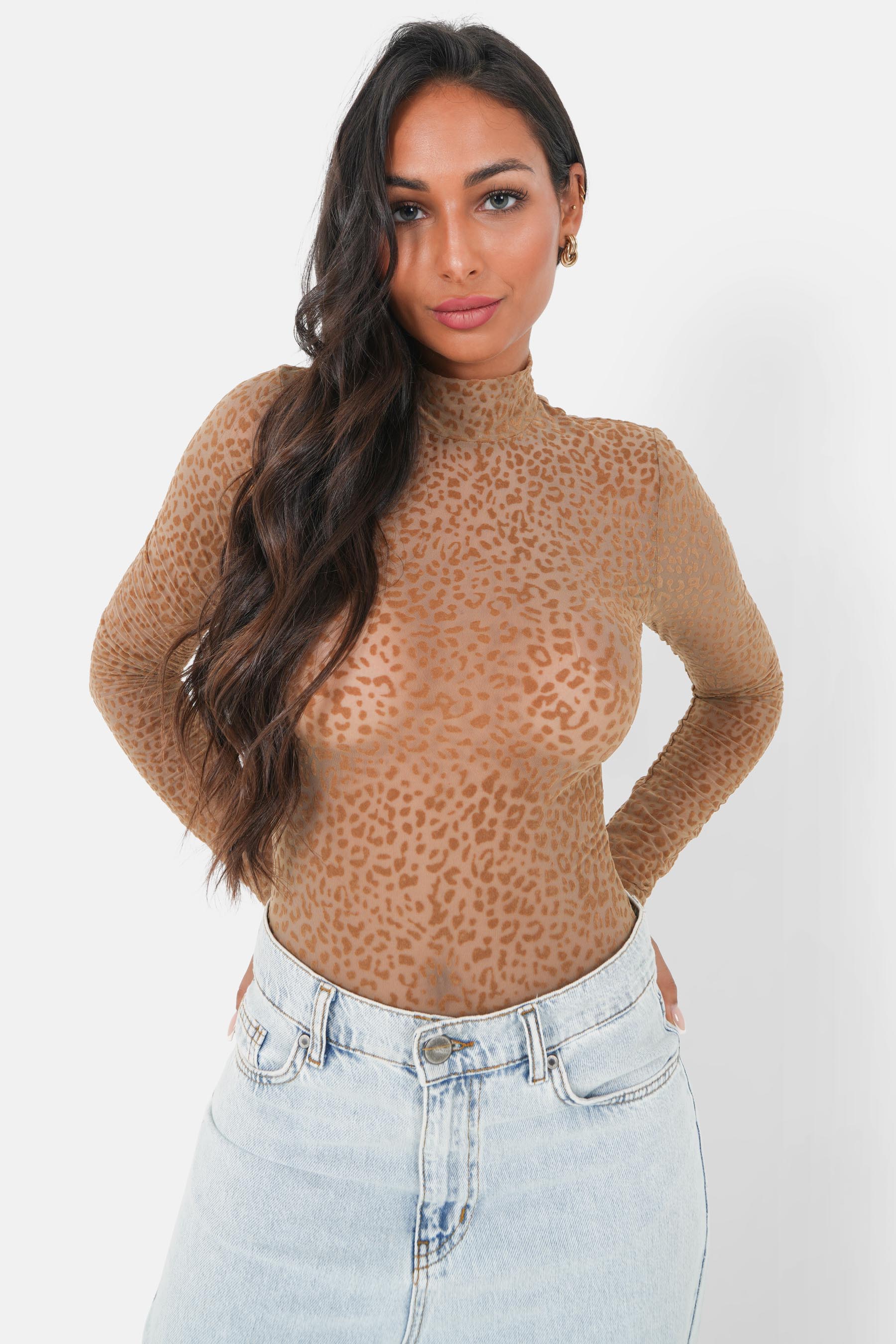 Body léopard imprimé Beige