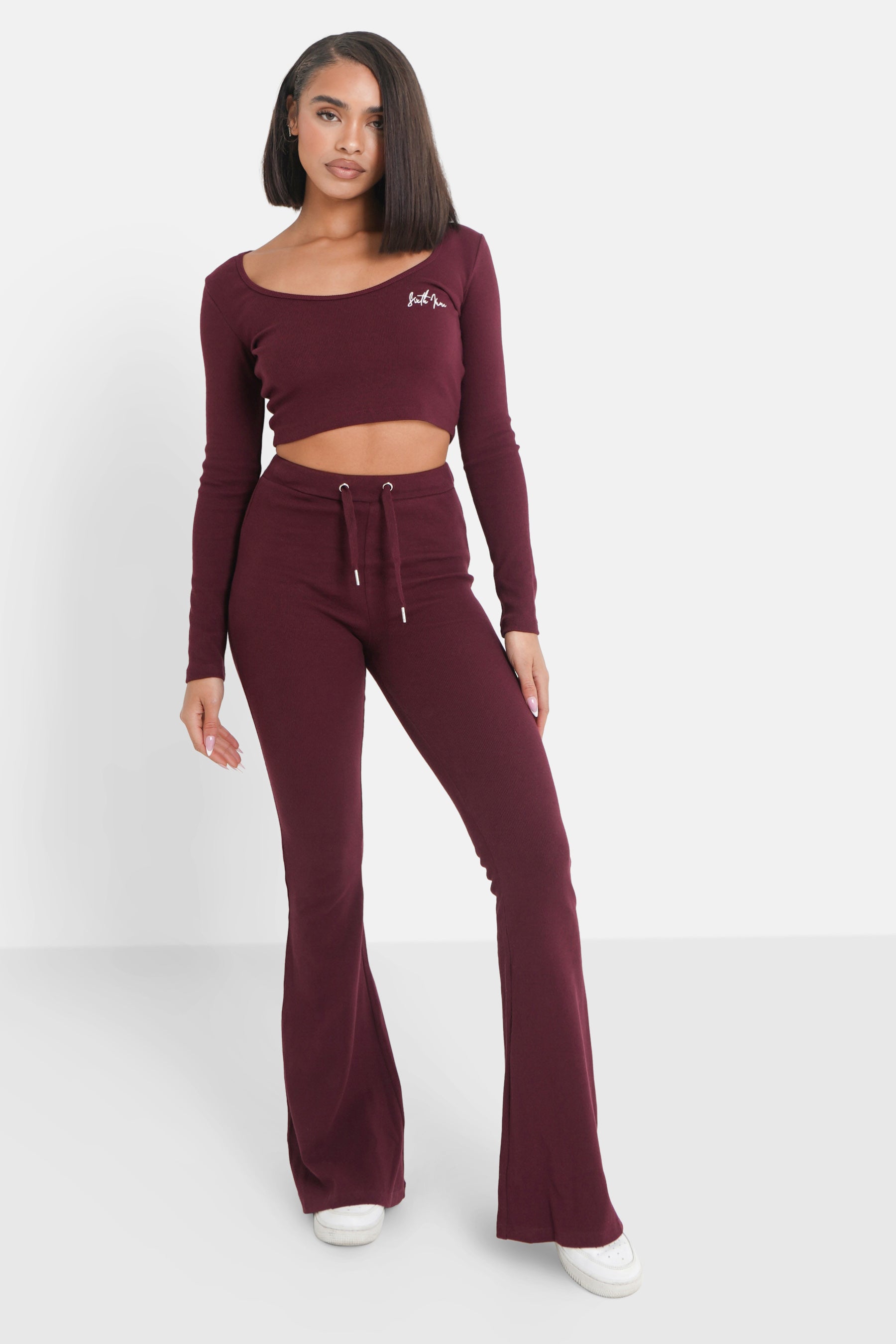 Pantalon flare Violet foncé