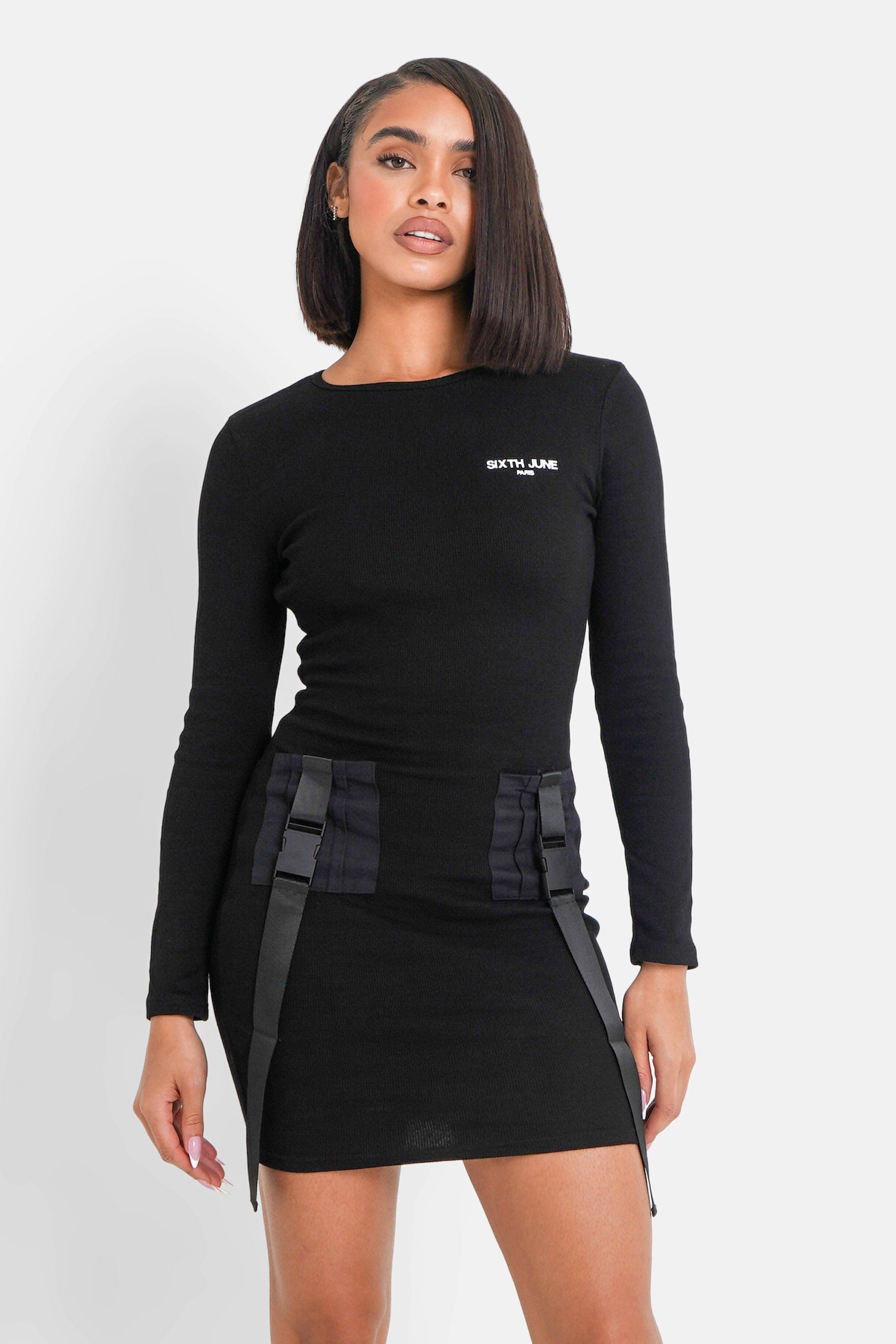 Robe boucle logo Noir