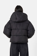 Padded cropped down jacket black