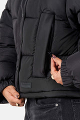 Padded cropped down jacket black