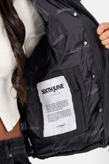 Padded cropped down jacket black