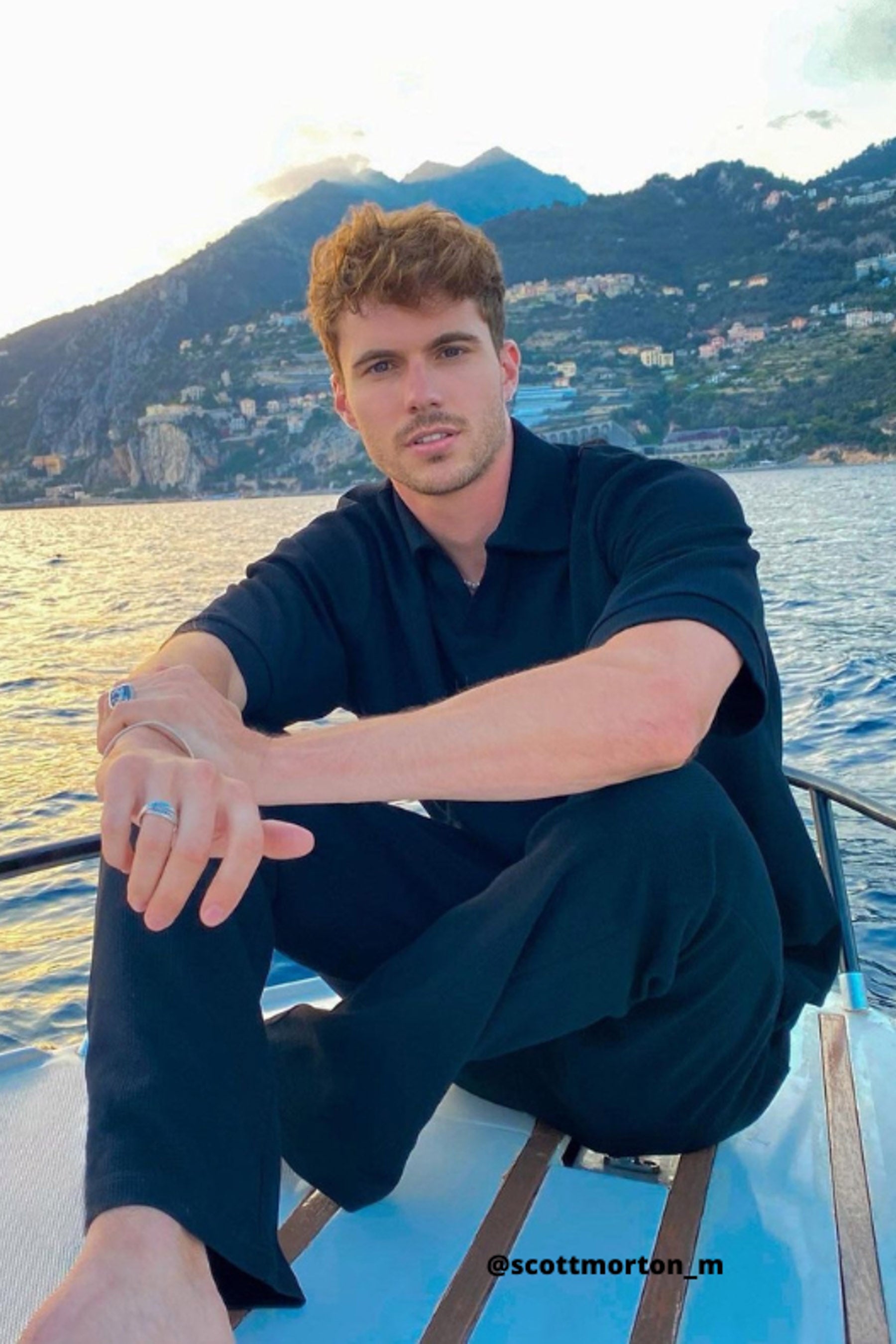 Polo gaufré oversize Noir