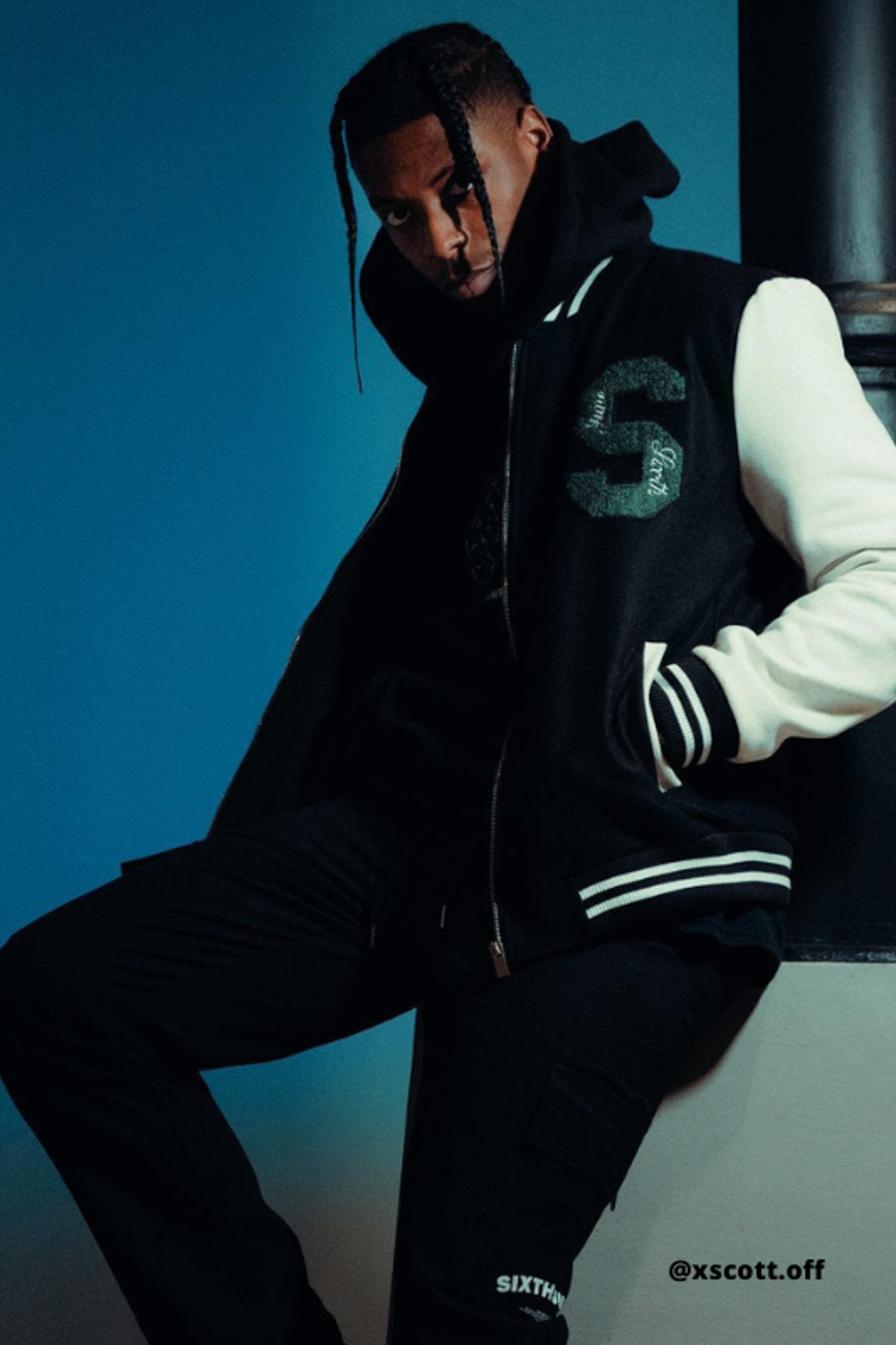 Veste teddy universitaire Noir