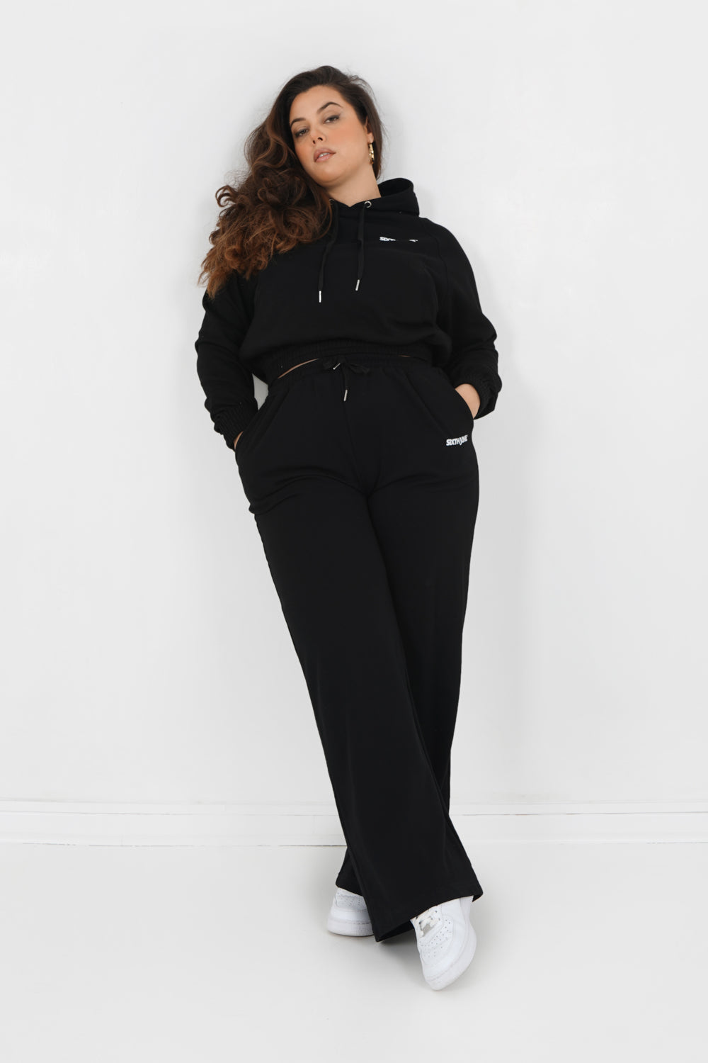 Cropped hoodie logo Black