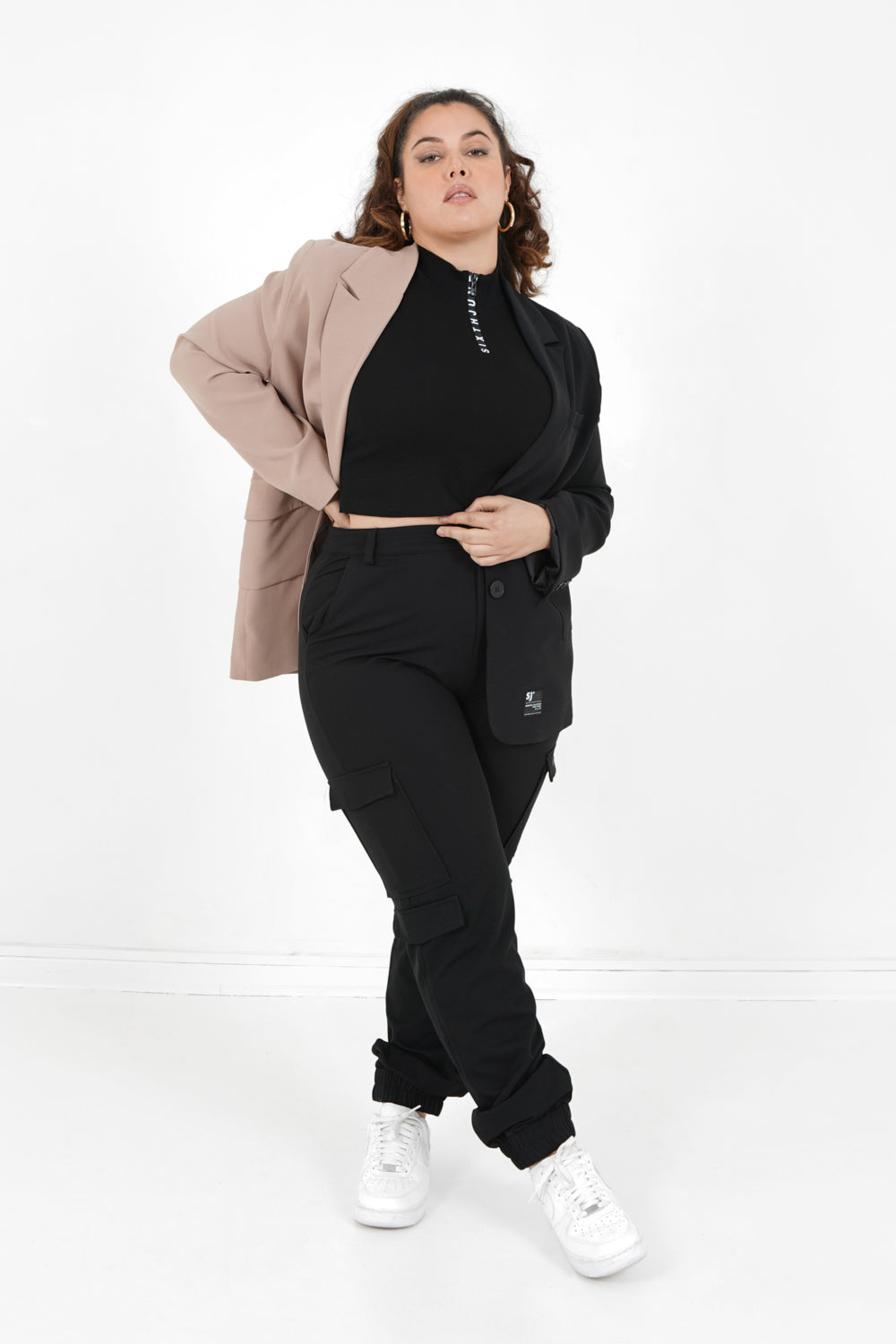 Zweifarbige Blazerjacke Mehrfarbig