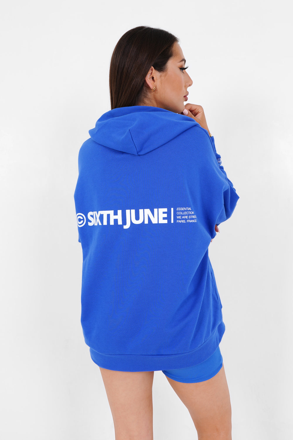 Oversize logo hoodie Blue