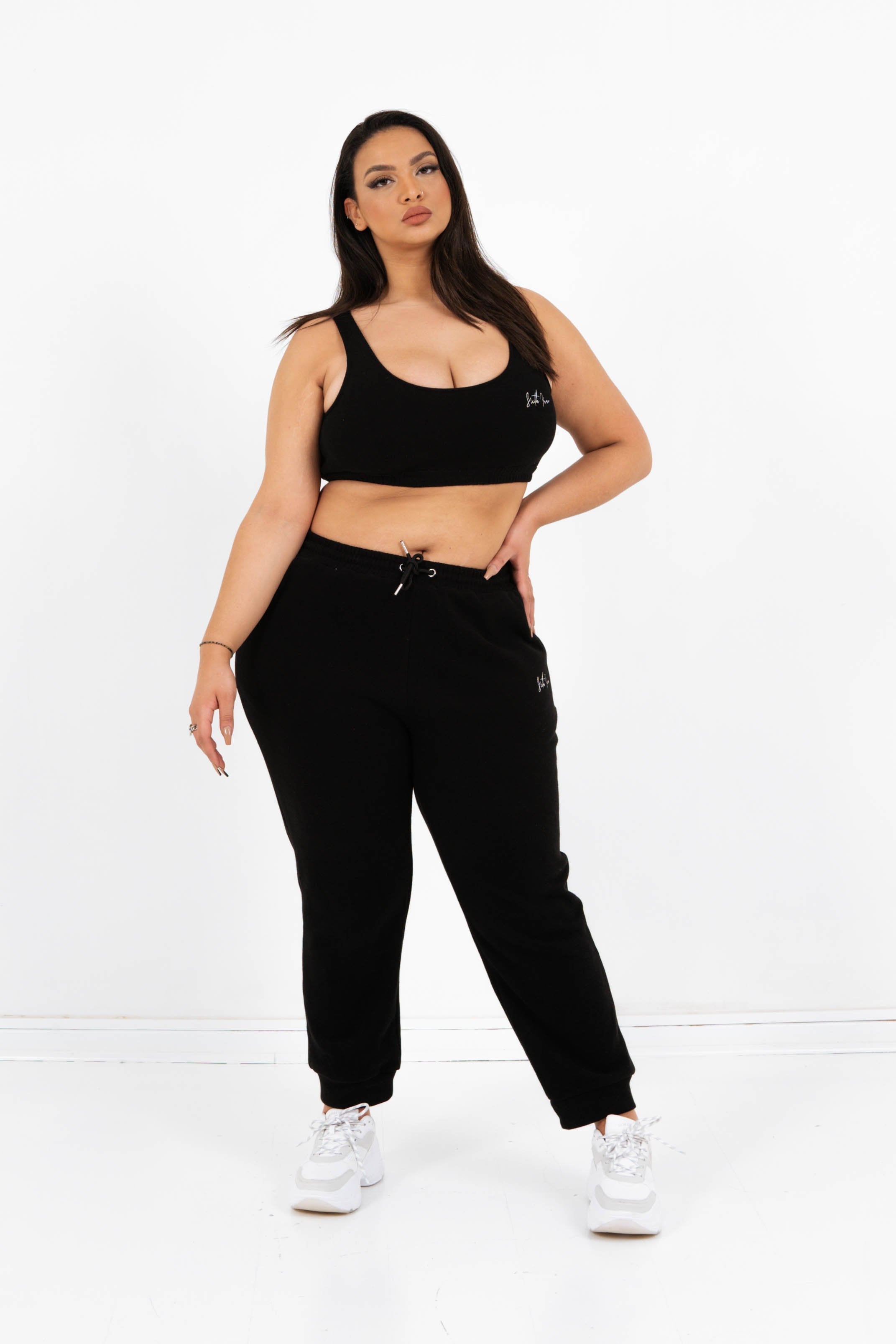 Brassière signature molletonné Noir