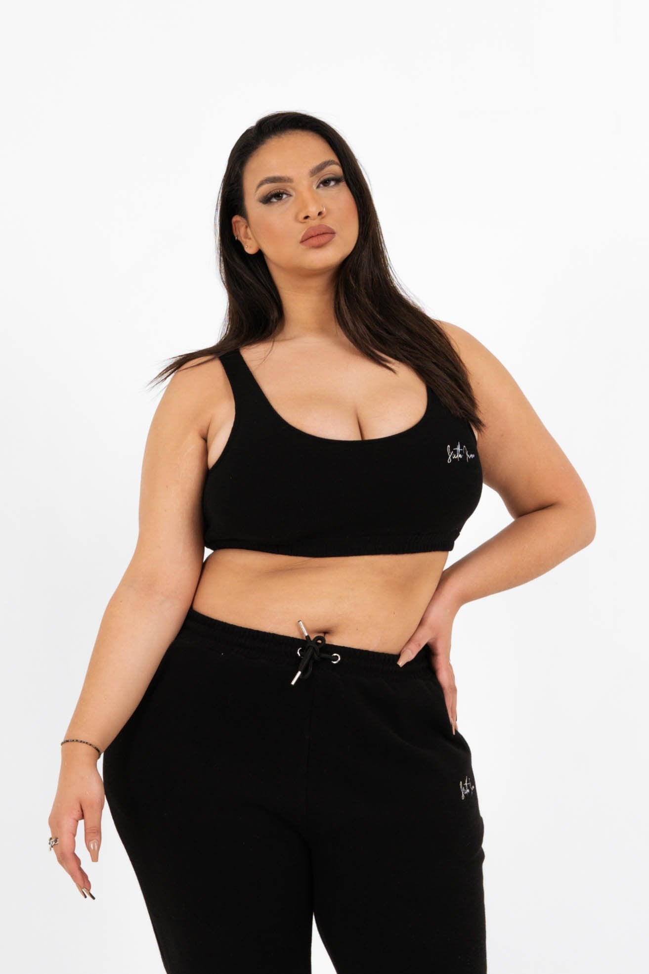 Brassière signature molletonné Noir