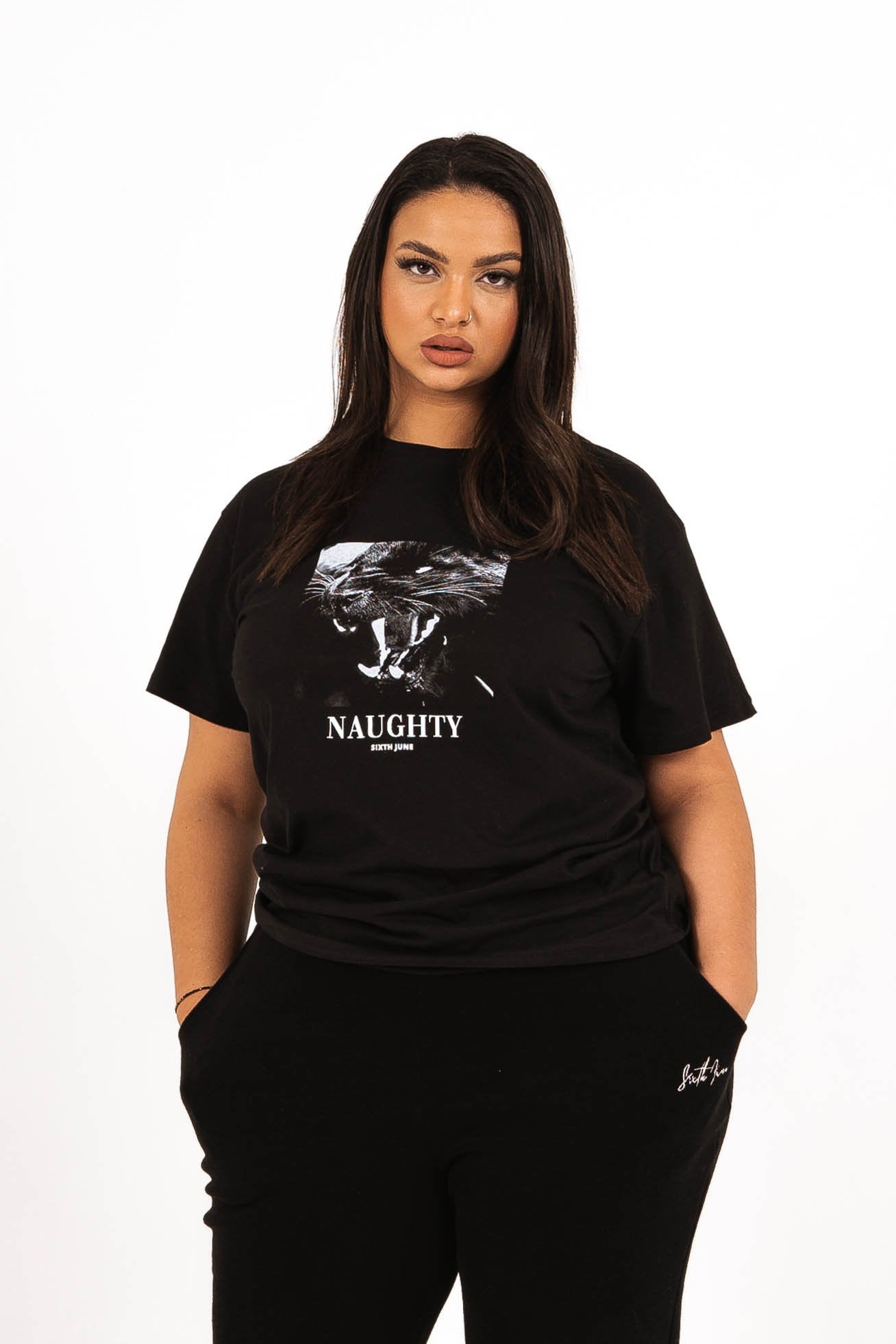 T-shirt imprimé Naughty panthère Noir