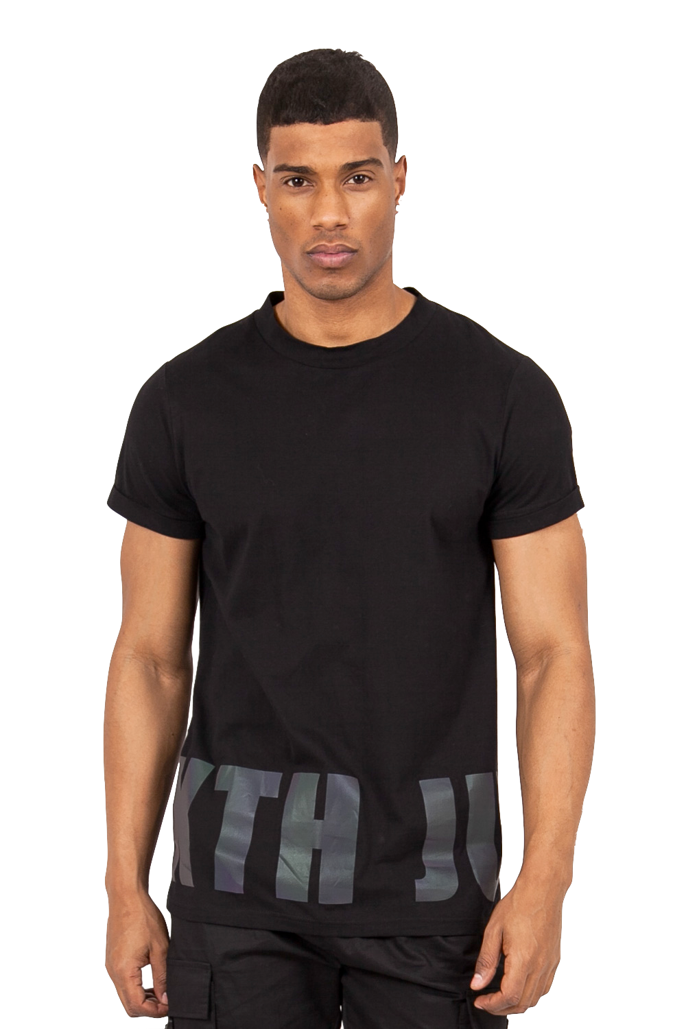 Iridescent print t-shirt black