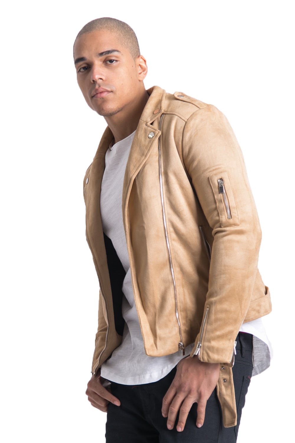 Suede jacket beige