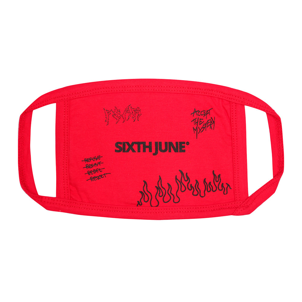 Sixth June - Masque logo Sixth June rock rouge