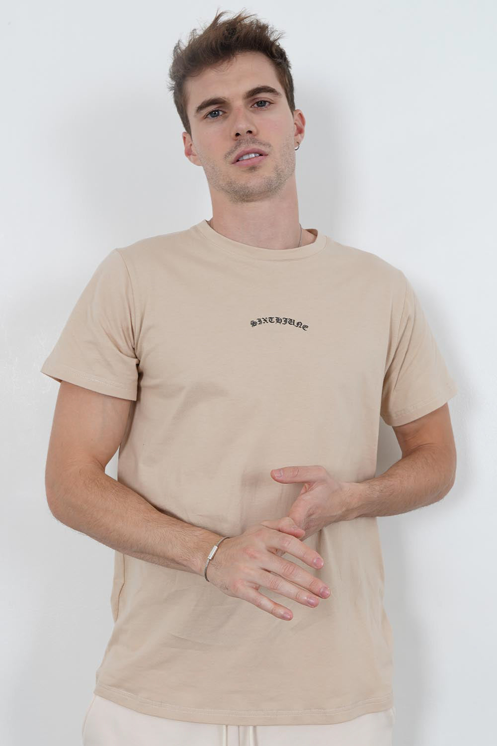 Sixth June - T-shirt logo gothique Beige