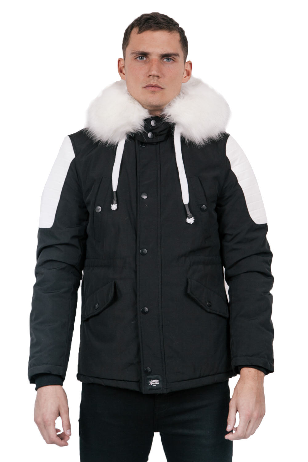 Sixth June - Parka courte biker noir blanc