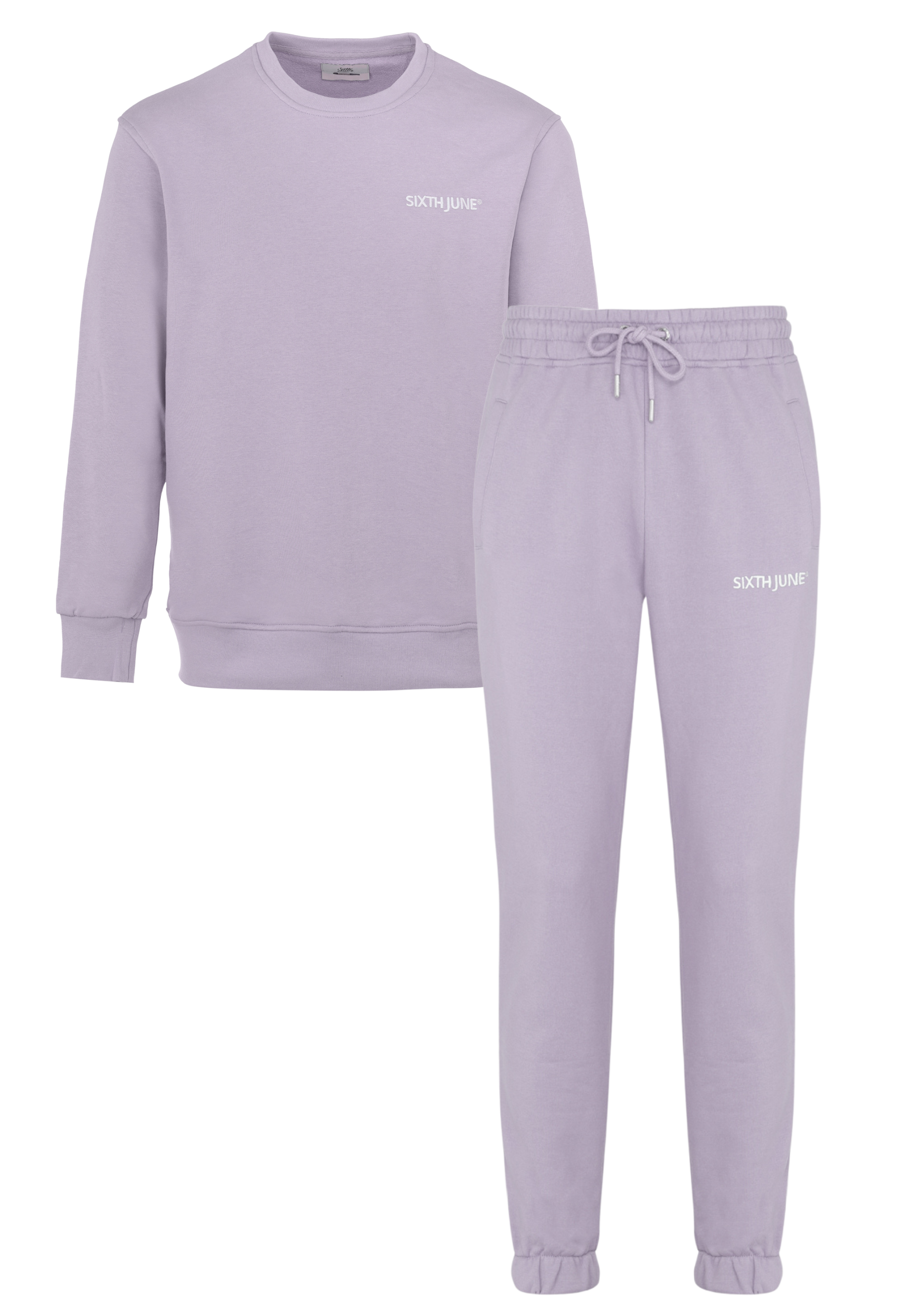 Jogging + sweat logo brodé Violet clair