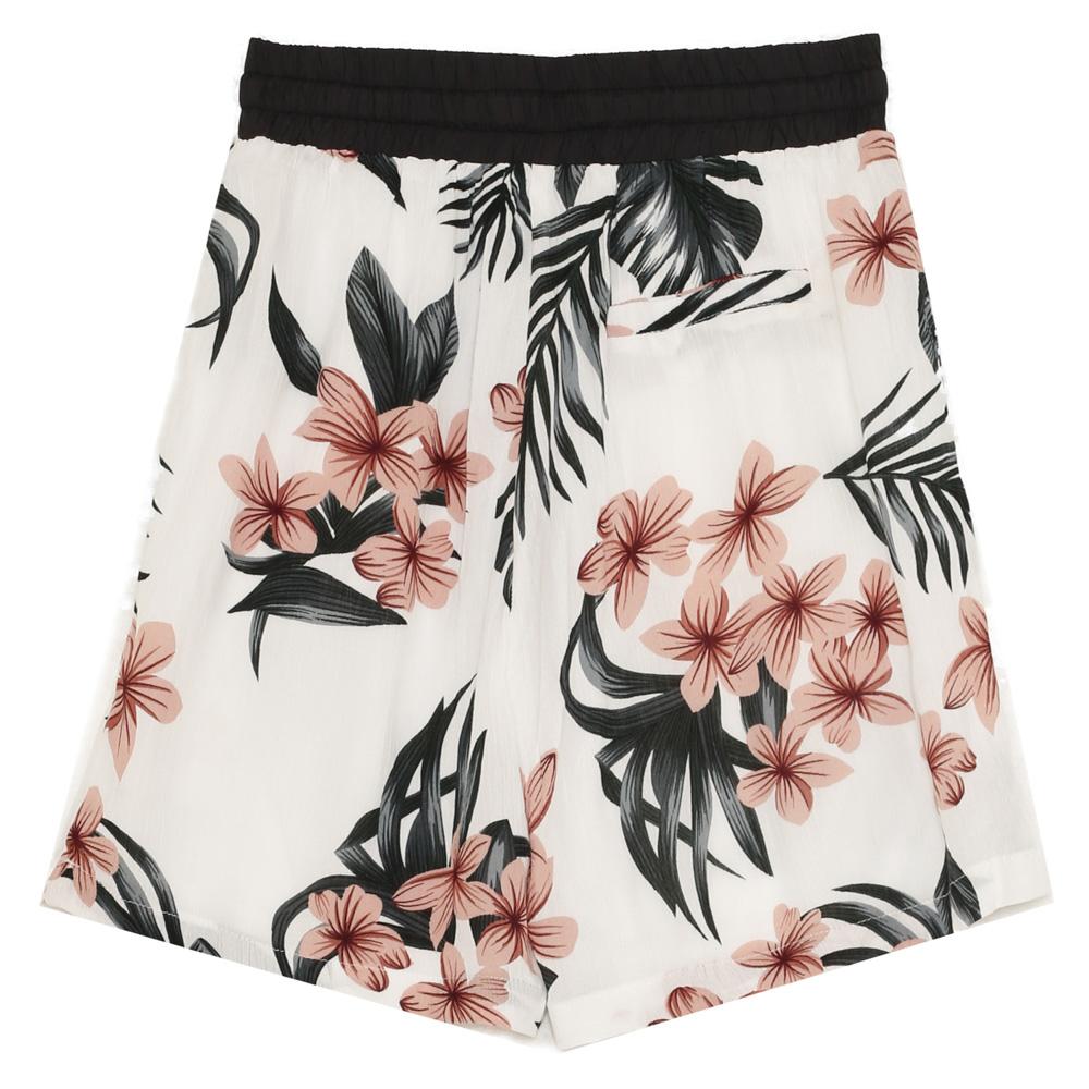 Tropical flower shorts white