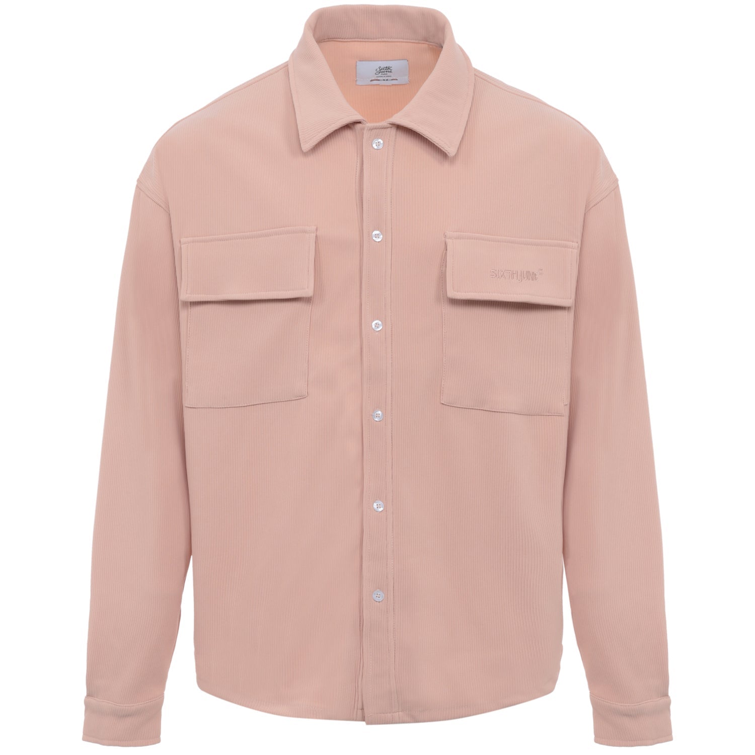 Beigefarbenes, lockeres Hemd mit Falten