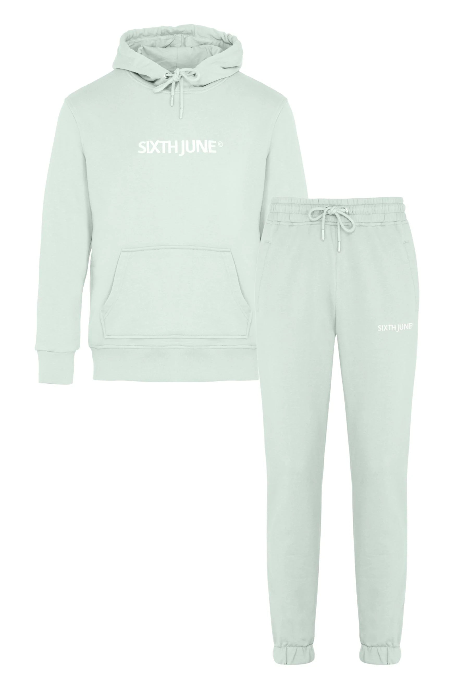 Sixth June - Jogging + sweat capuche logo brodé Vert clair