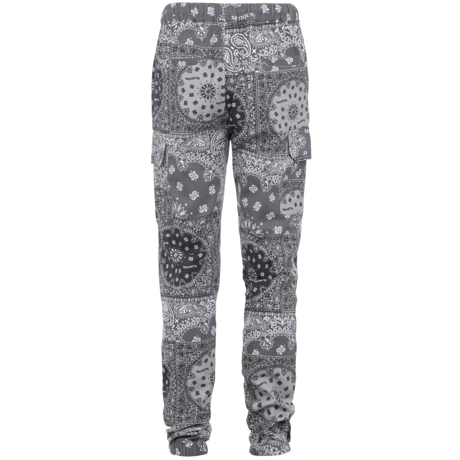 Bandana patchwork cargo pants Black