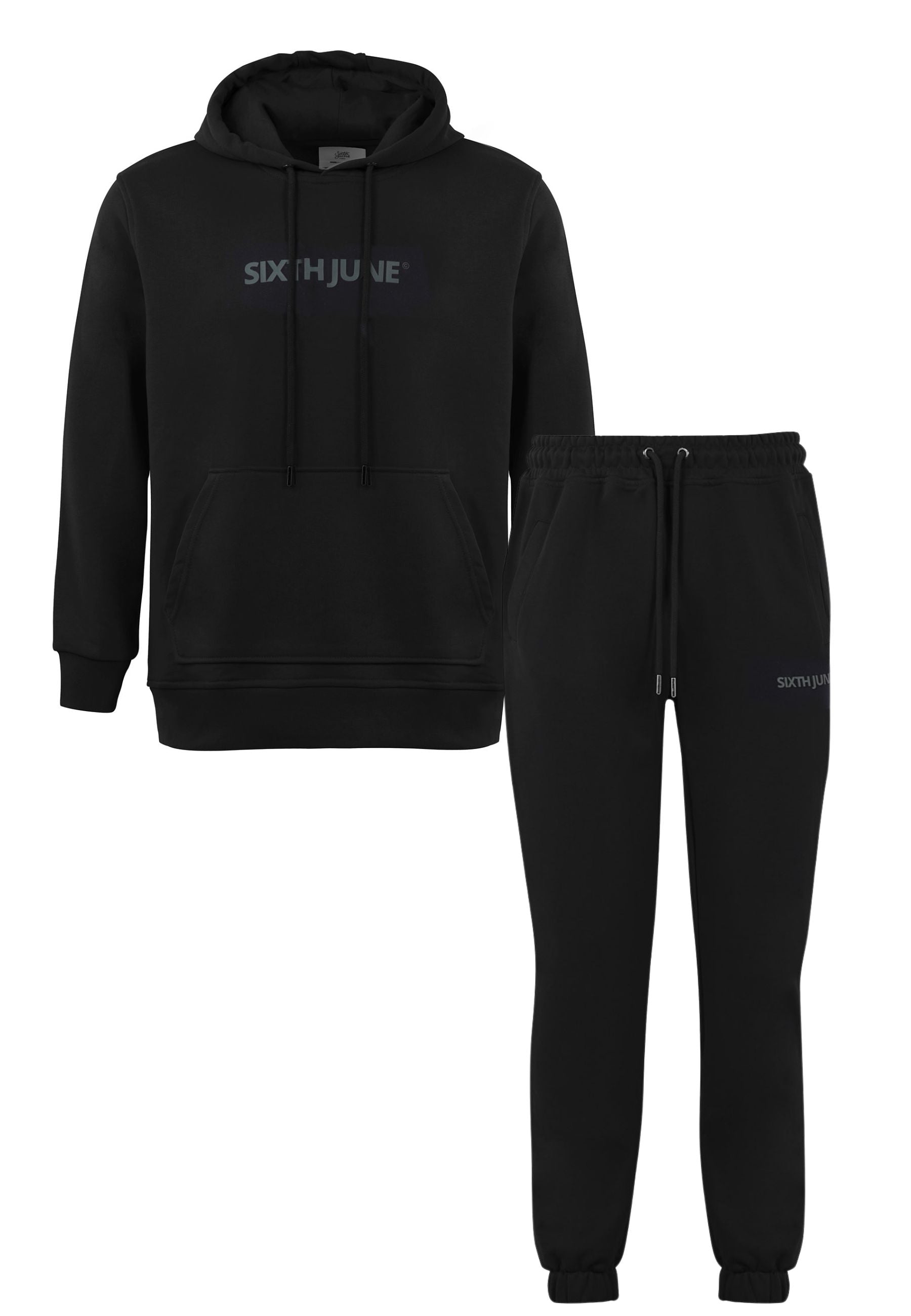 Sixth June - Jogging + sweat capuche logo gommé Noir