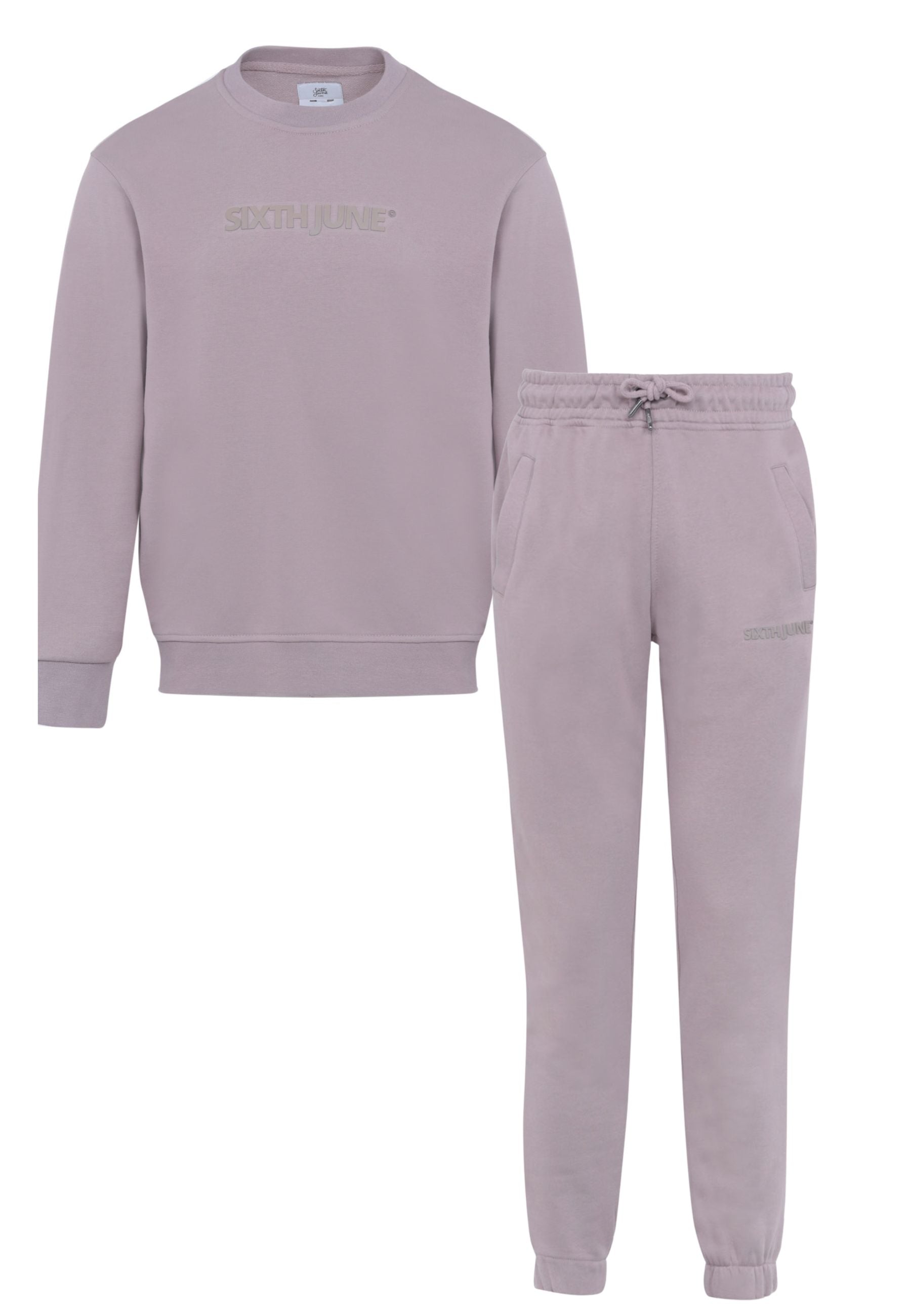 Sixth June - Jogging + sweat logo gommé Marron clair