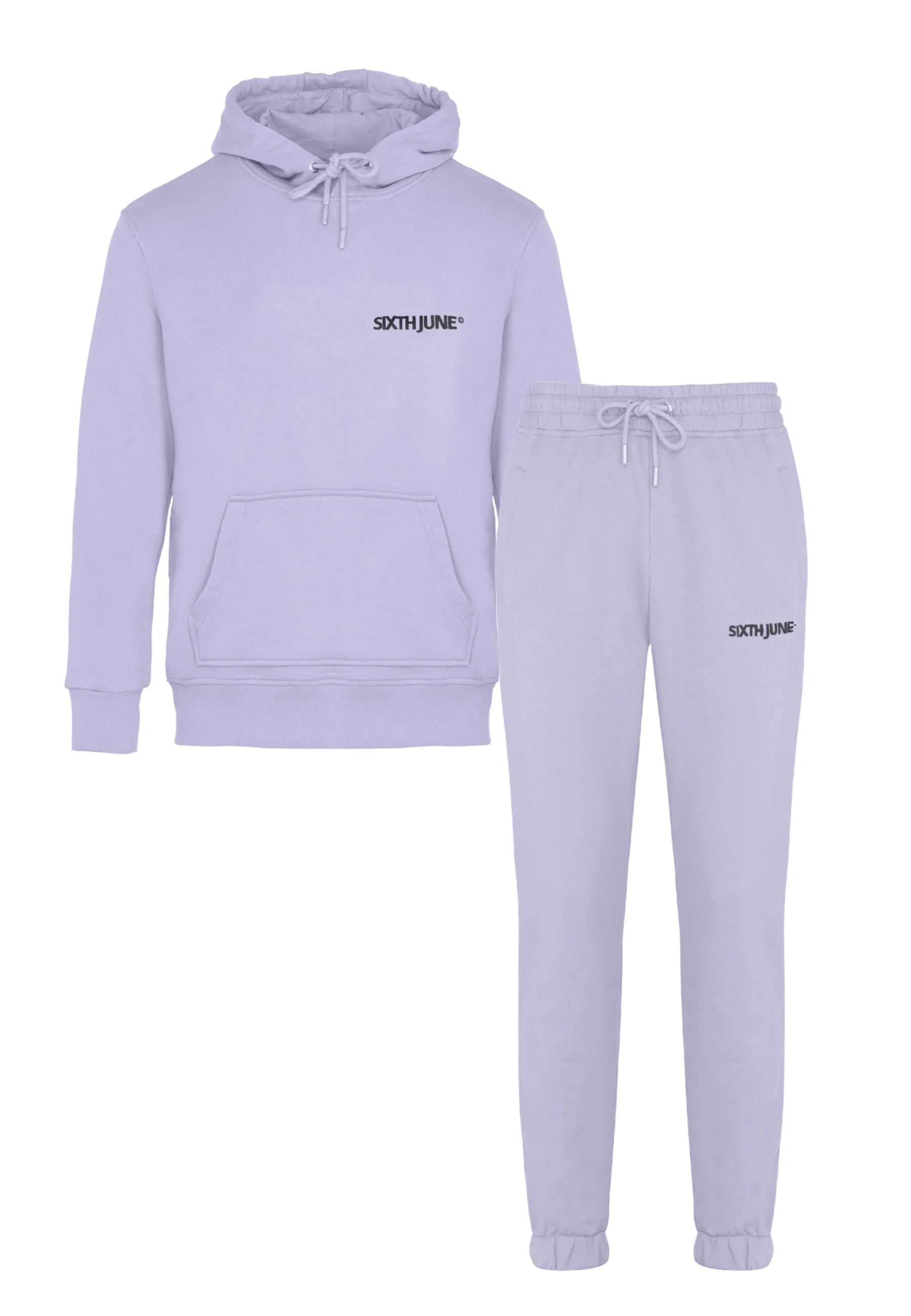 Sixth June - Jogging + sweat capuche logo brodé Violet clair