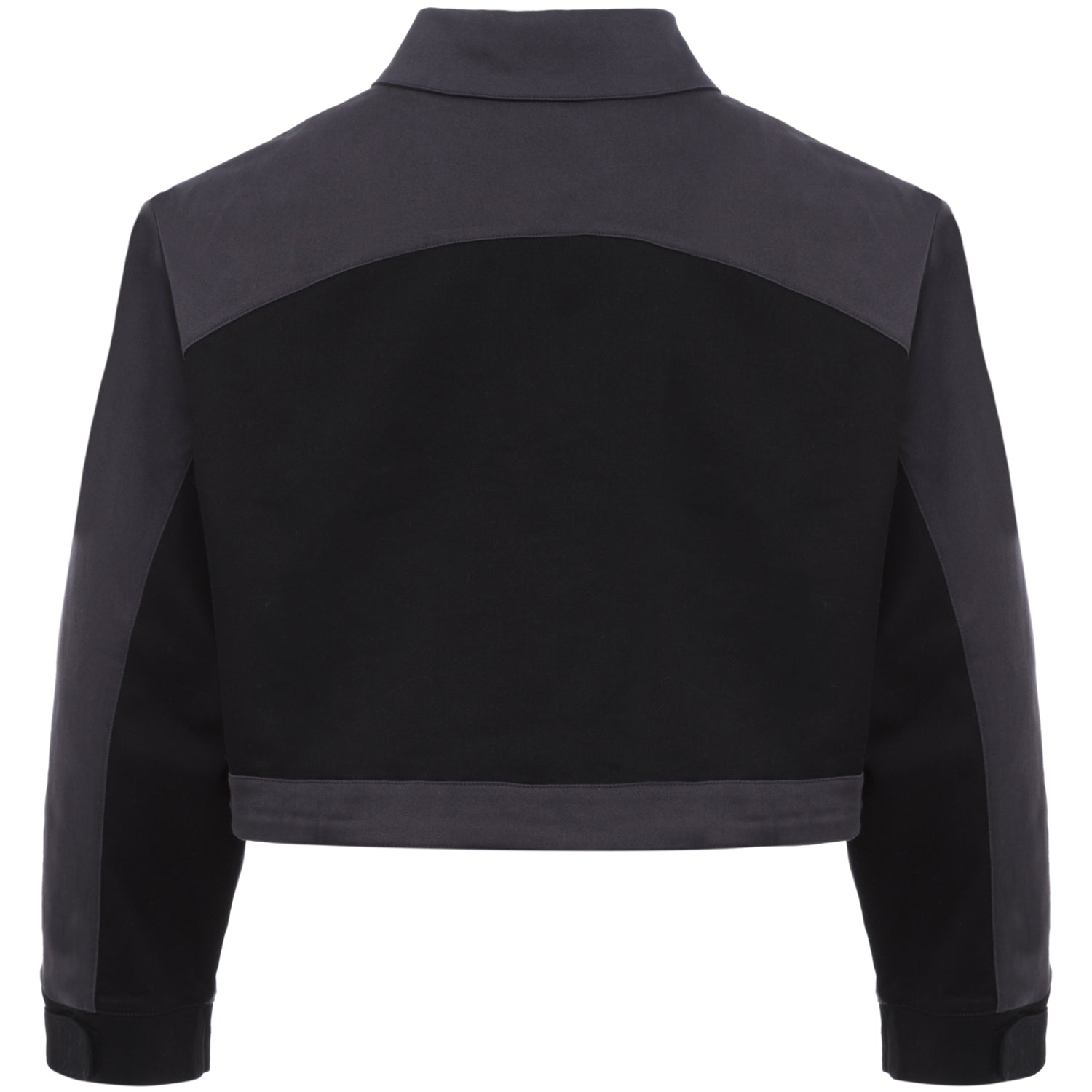 Bicolored cropped jacket Black