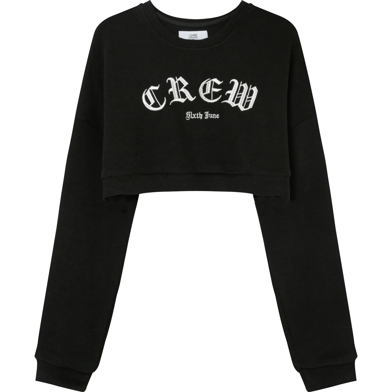 Sixth June - Sweatshirt court CREW gothique Noir