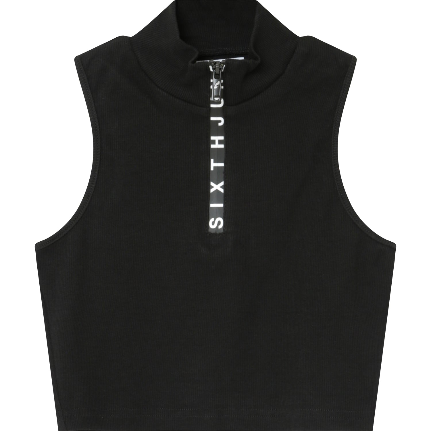 Zipped cropped top Black