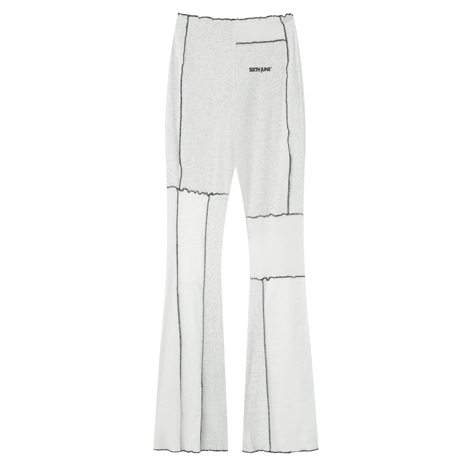 Sixth June - Pantalon flare multi tissus Blanc