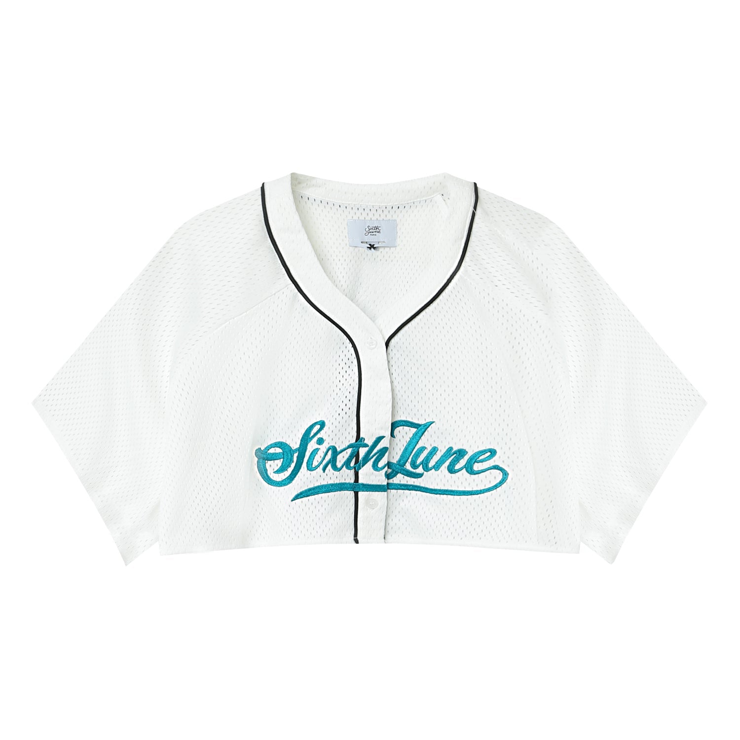 Sixth June - Top court mesh signature Blanc