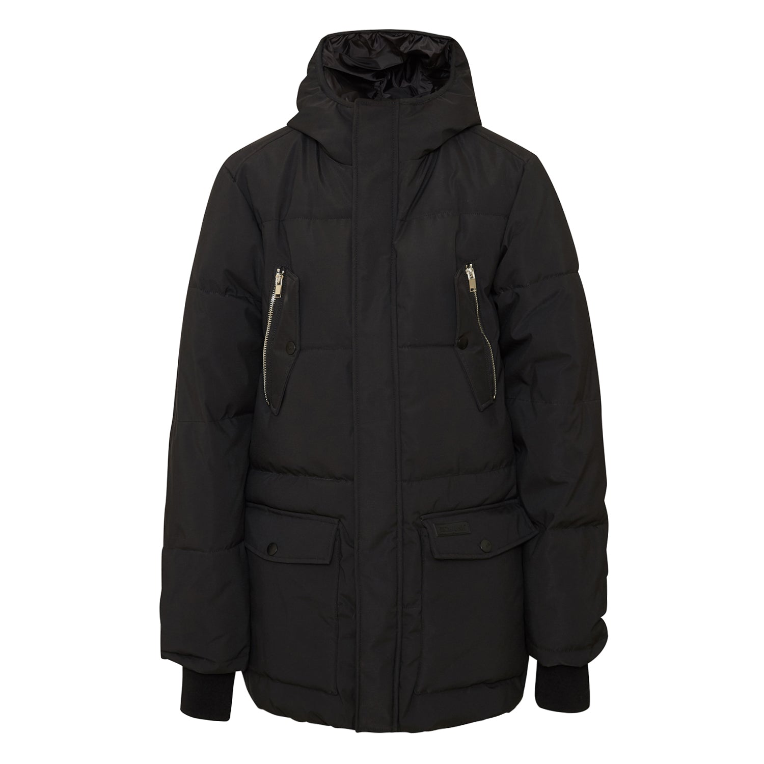 Sixth June - Doudoune mi-longue détails noir