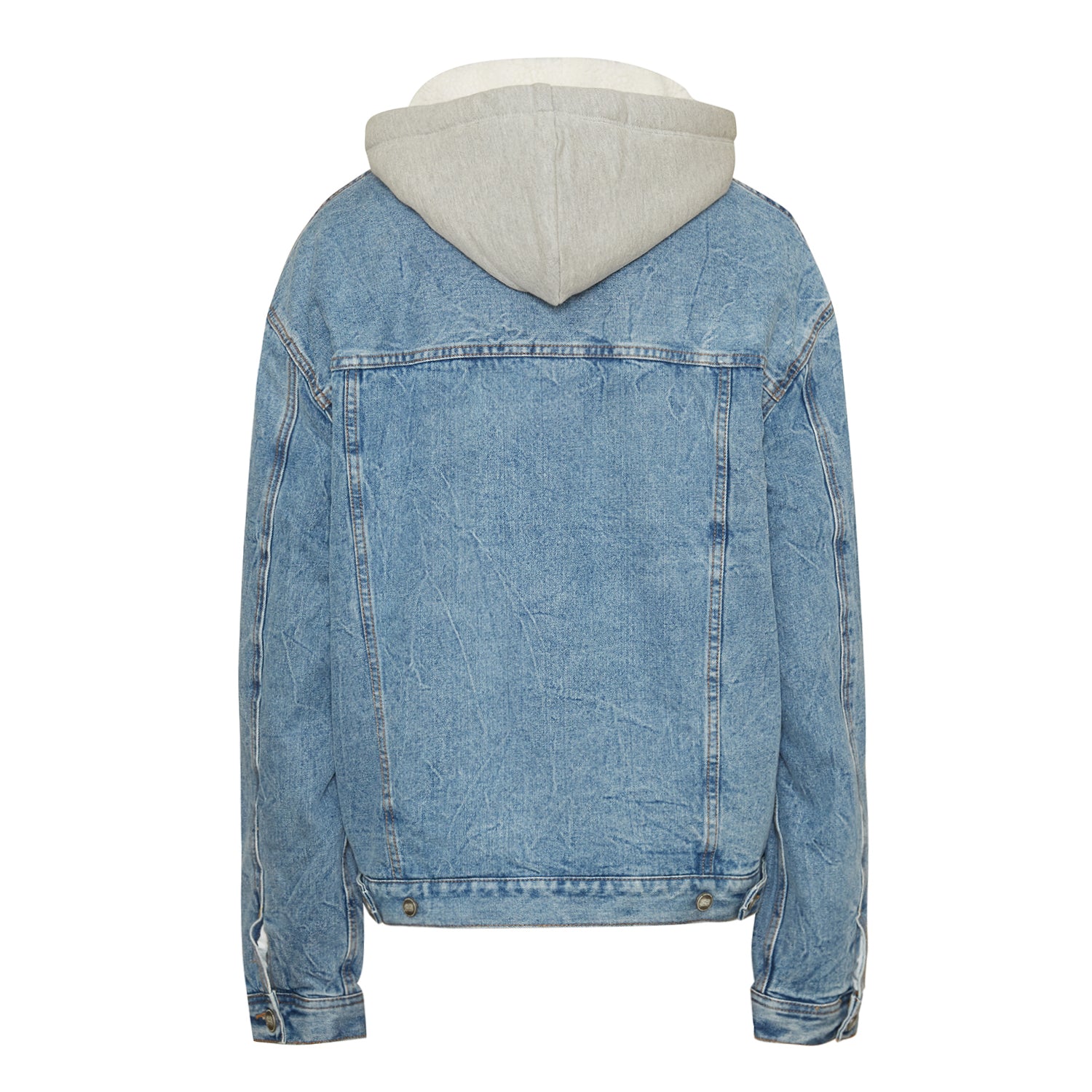 Sixth June - Veste en jean sherpa capuche bleu