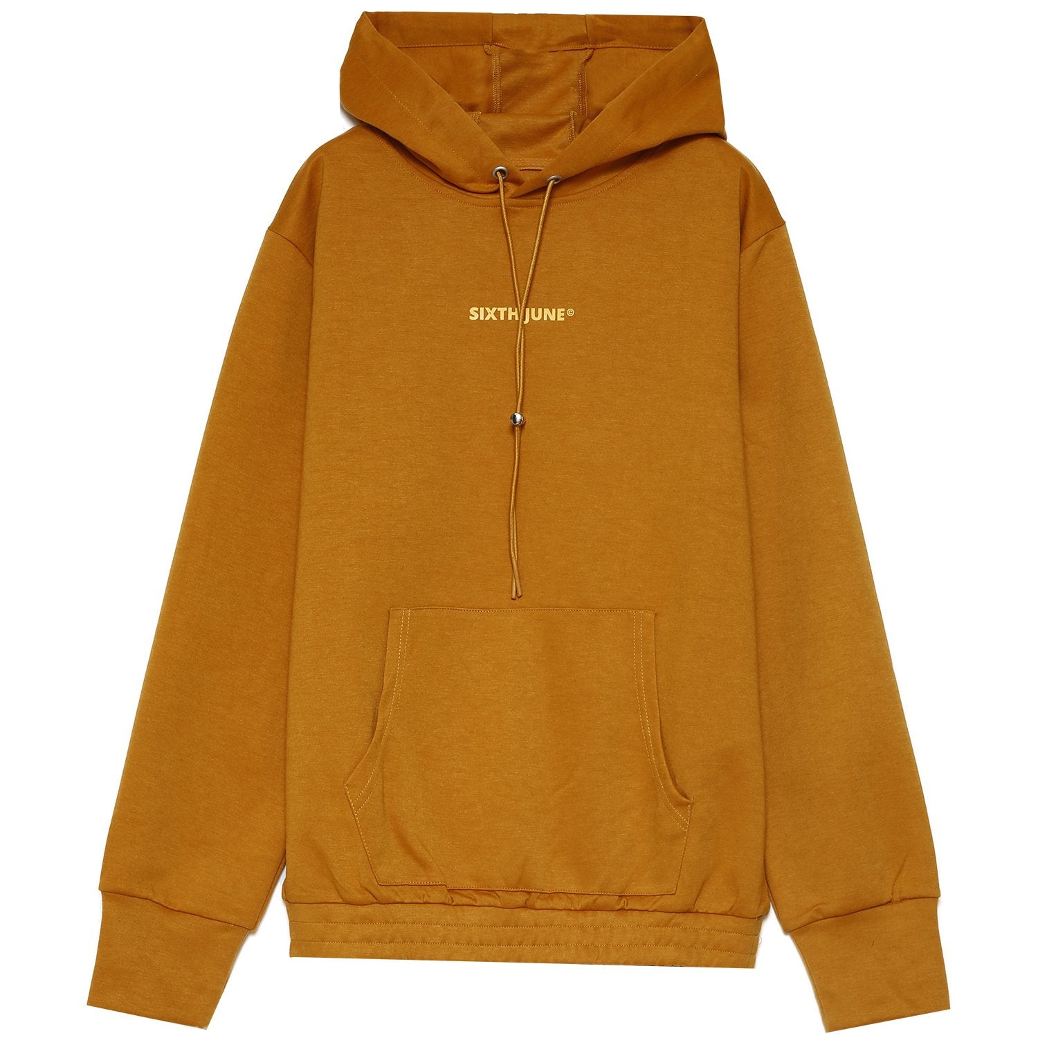 Sweat à capuche logo cordons jaune moutarde