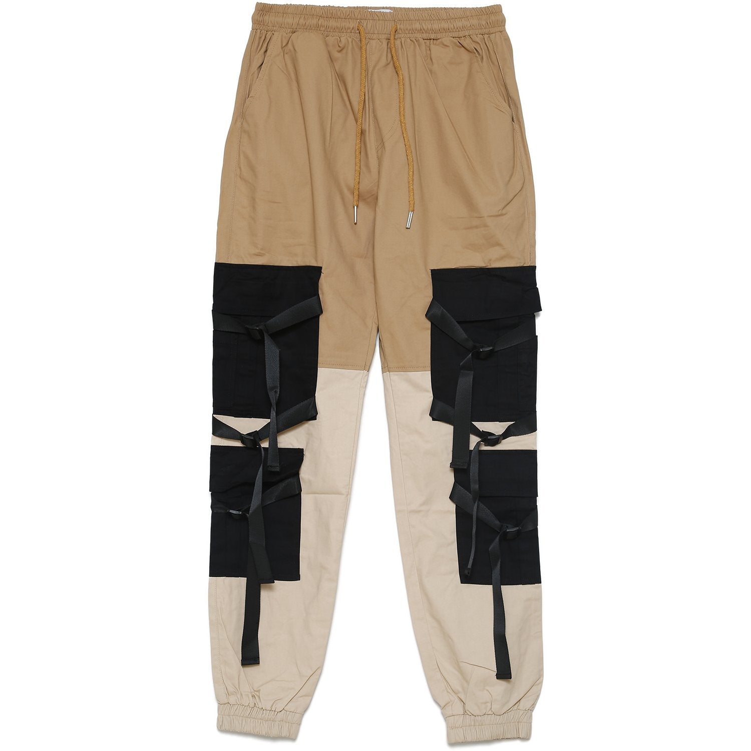 Sixth June - Pantalon cargo tactique empiècements sangles Beige