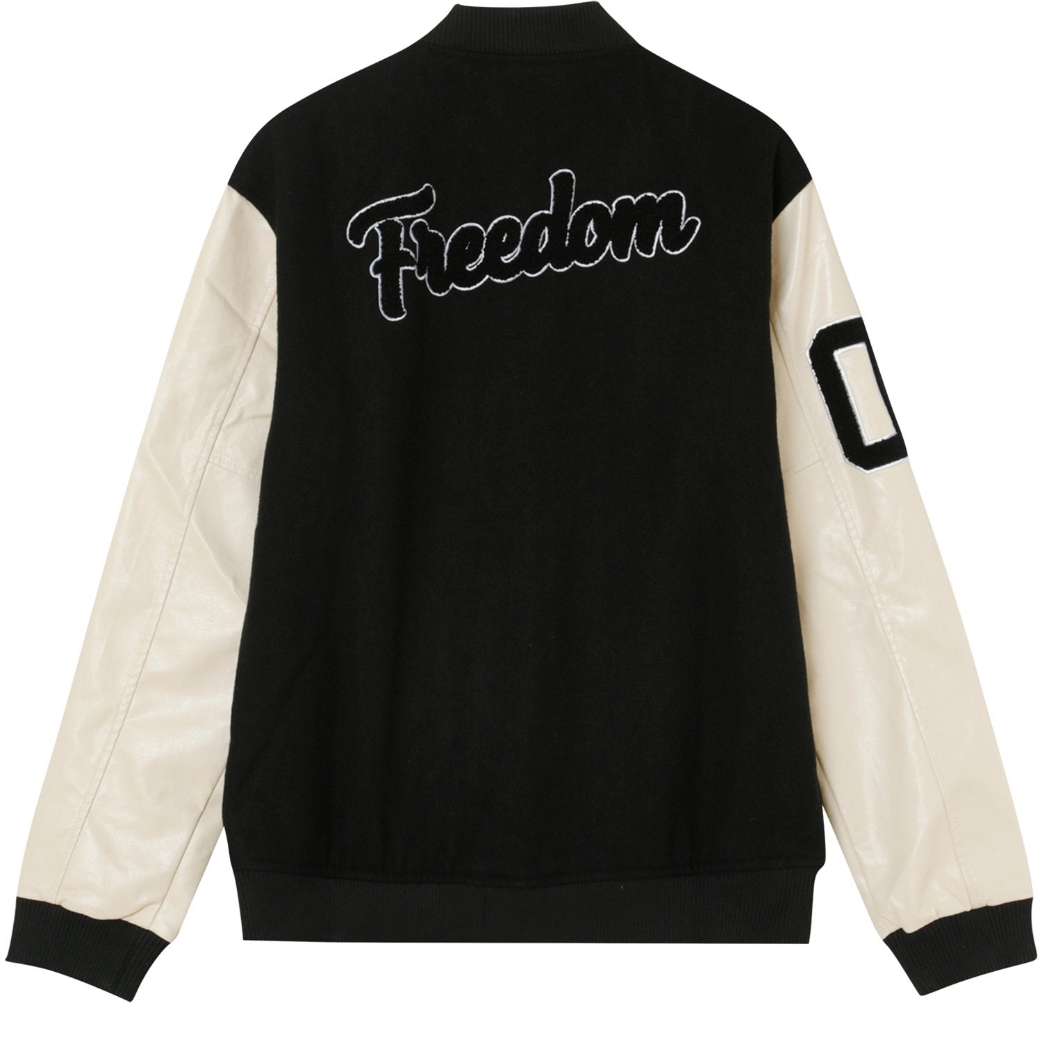 Sixth June - Veste universitaire simili Noir Beige