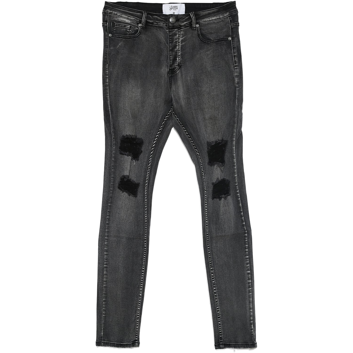 Sixth June - Jean déchiré délavé Gris foncé