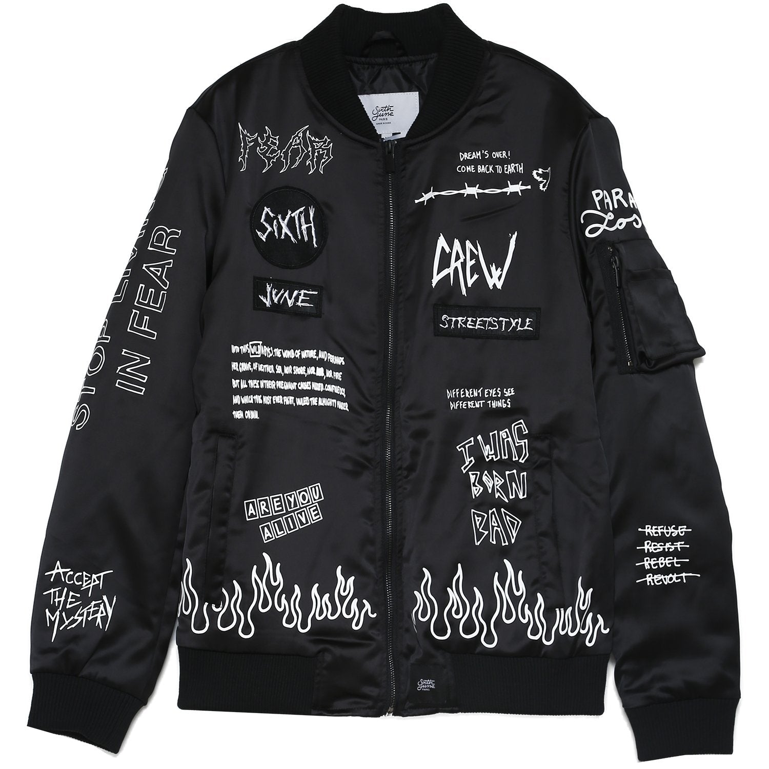 Sixth June - Bombers patchs crew Noir