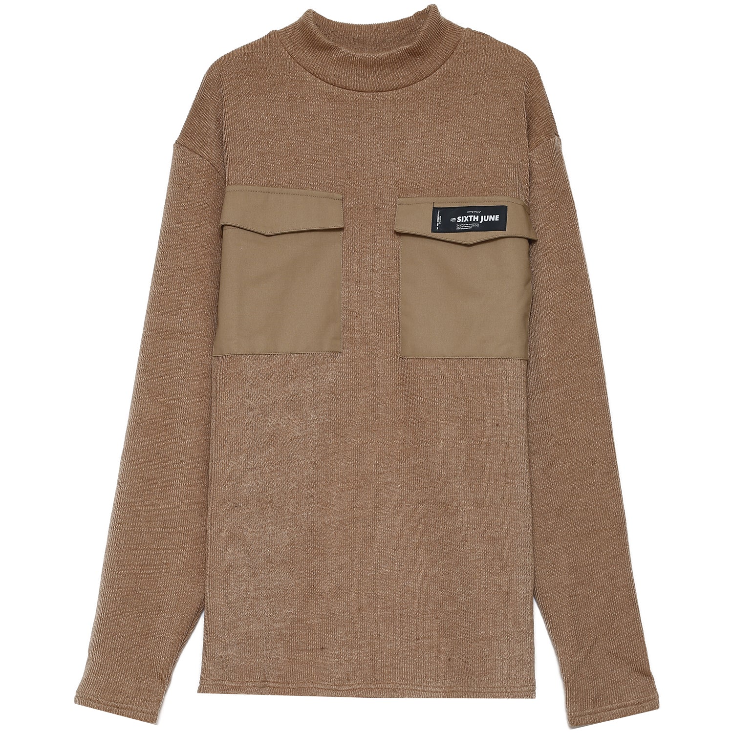 Sixth June - Pull en maille poche cargo beige
