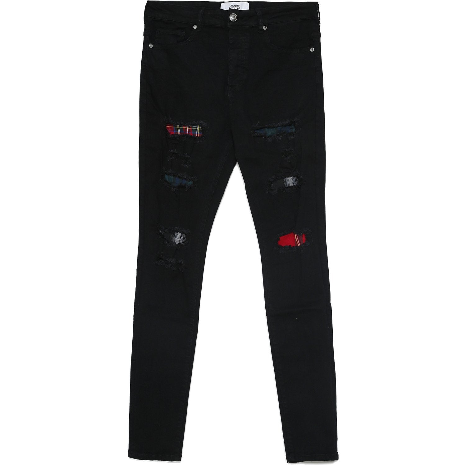 Sixth June - Jean tartan destroyed Noir