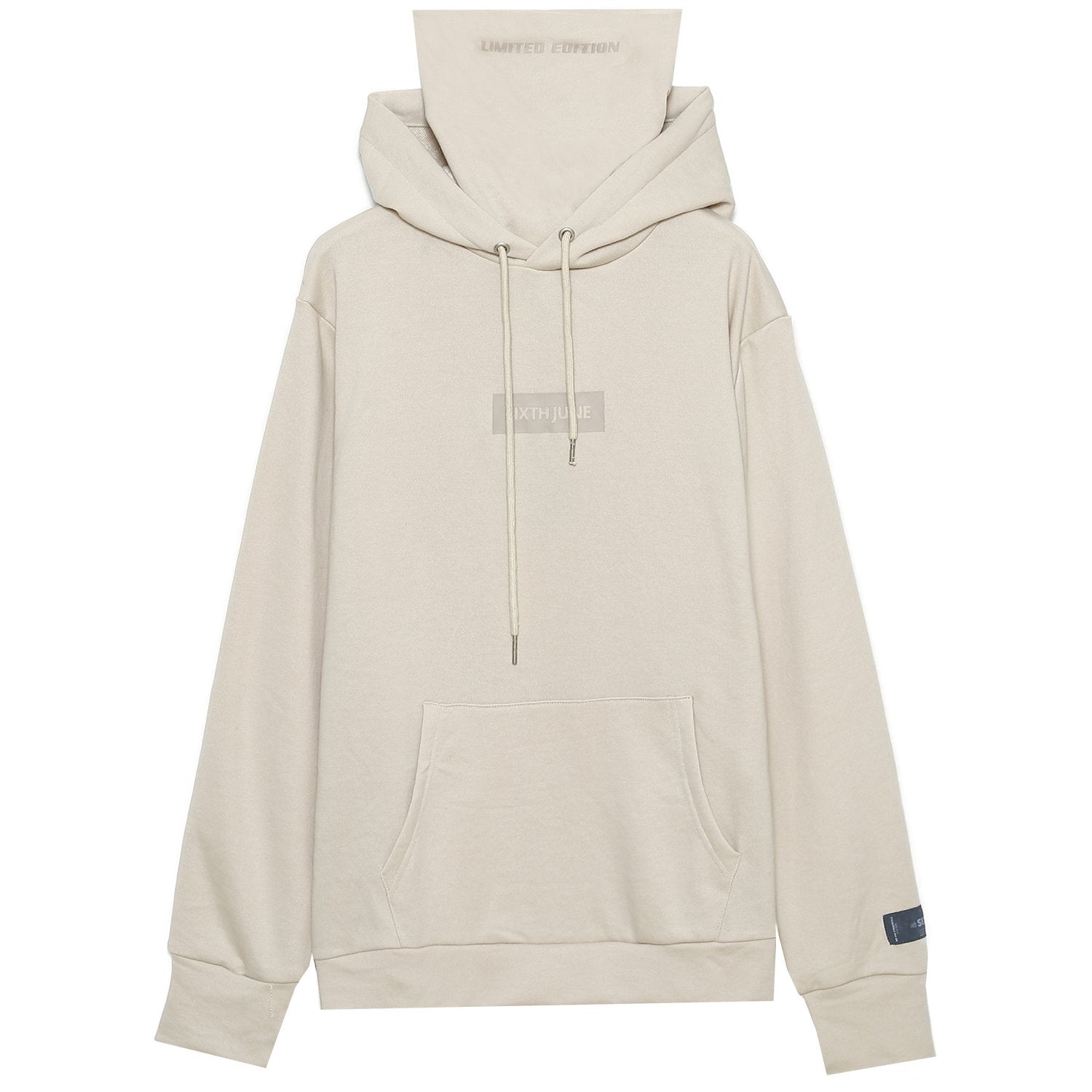Sixth June - Sweat capuche cache cou intégré Beige clair