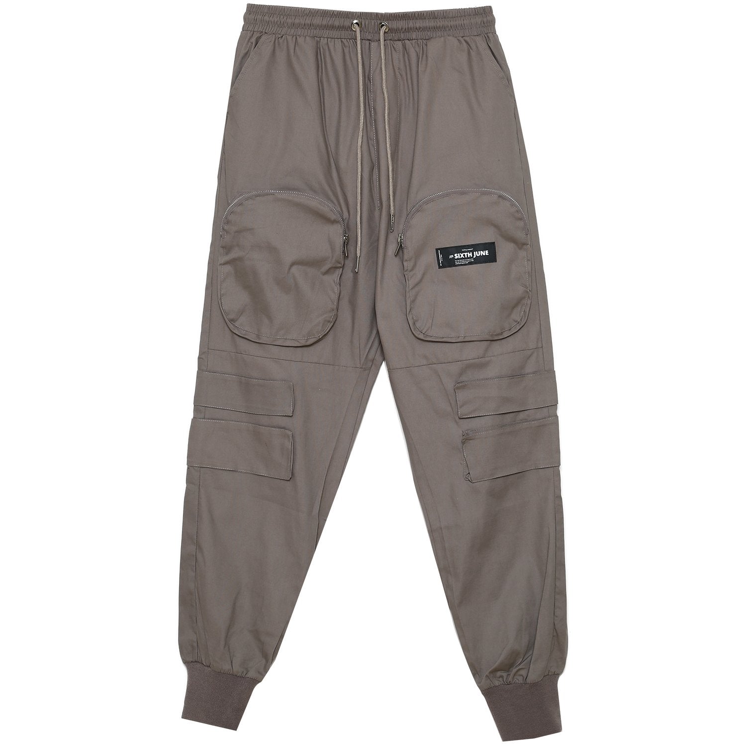 Pantalon cargo poche zip Marron