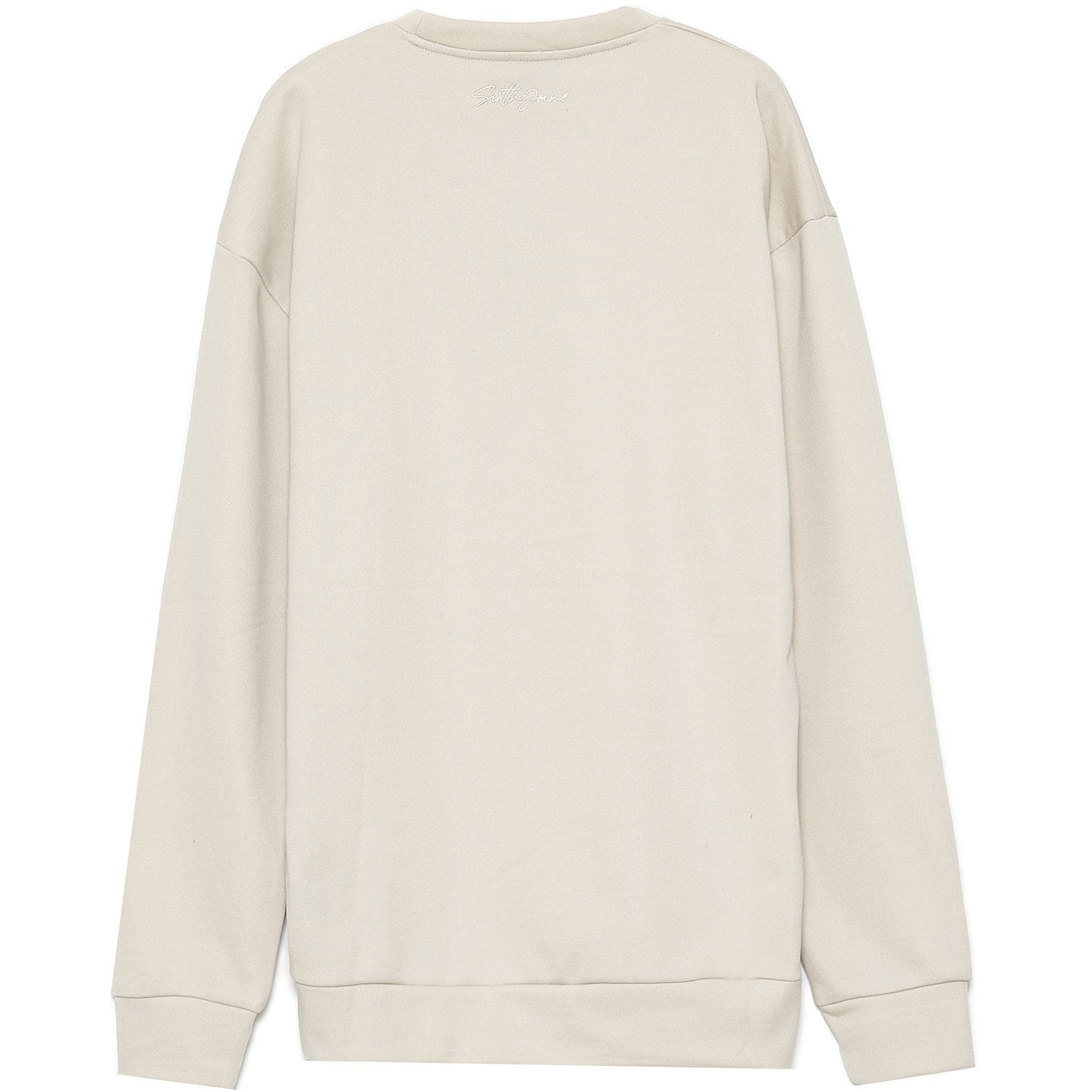 Sweatshirt logo signature relief beige